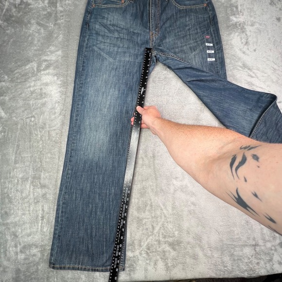 Levis 527 Jeans Mens 36x32 Blue Slim Bootcut Dark Wash Western Cowboy Denim New - Picture 6 of 14